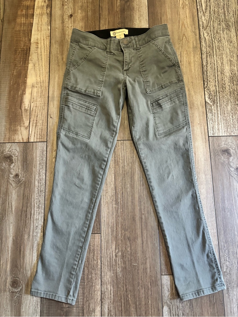 Democracy army green utility jeans size 2